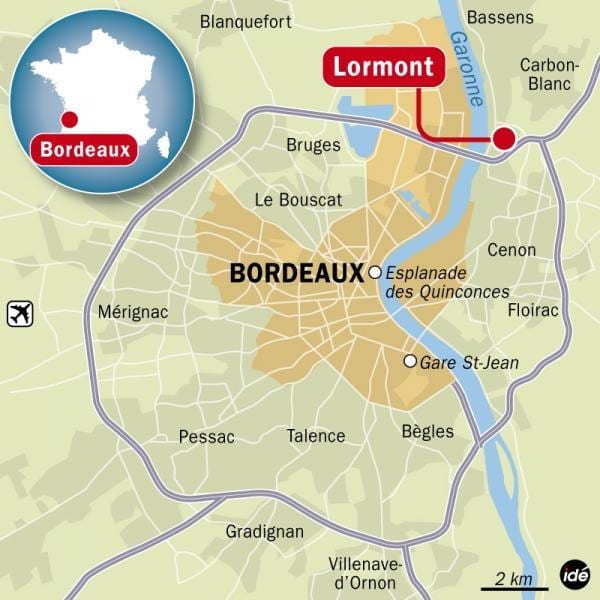 bản đồ của Bordeaux ngoại ô