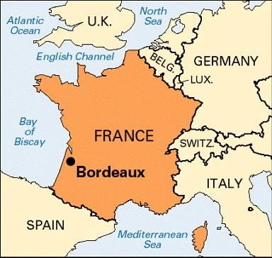 Bordeaux trên bản đồ