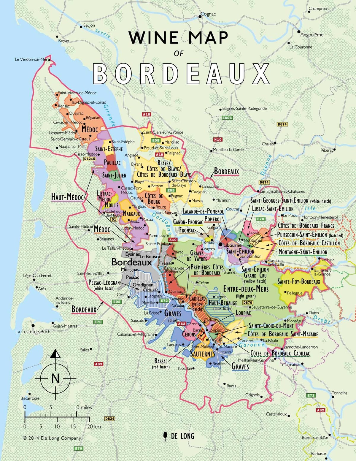 Bordeaux vườn nho bản đồ