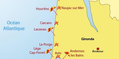 Bản đồ của Bordeaux bãi biển,
