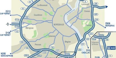 Bordeaux bản đồ đường