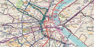 Bordeaux tuyến xe buýt bản đồ