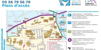 Bản đồ của Bordeaux bệnh viện