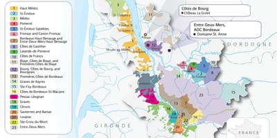 Bản đồ của Bordeaux lâu đài