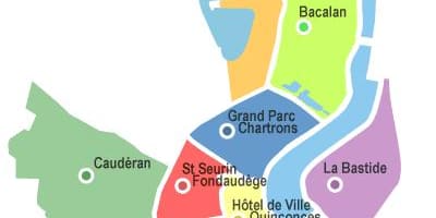 Bản đồ của Bordeaux khu phố
