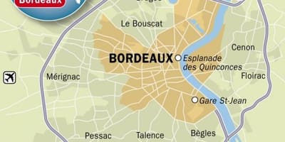 Bản đồ của Bordeaux ngoại ô
