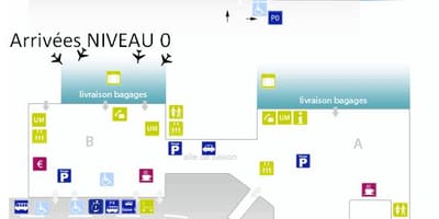 Bản đồ của sân bay Bordeaux