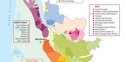 Bản đồ của nước rượu Bordeaux