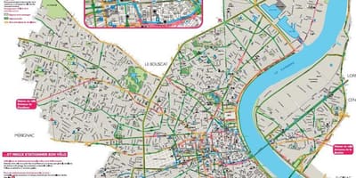Bản đồ của Bordeaux xe đạp
