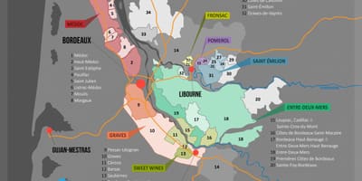 Bordeaux nước rượu bản đồ